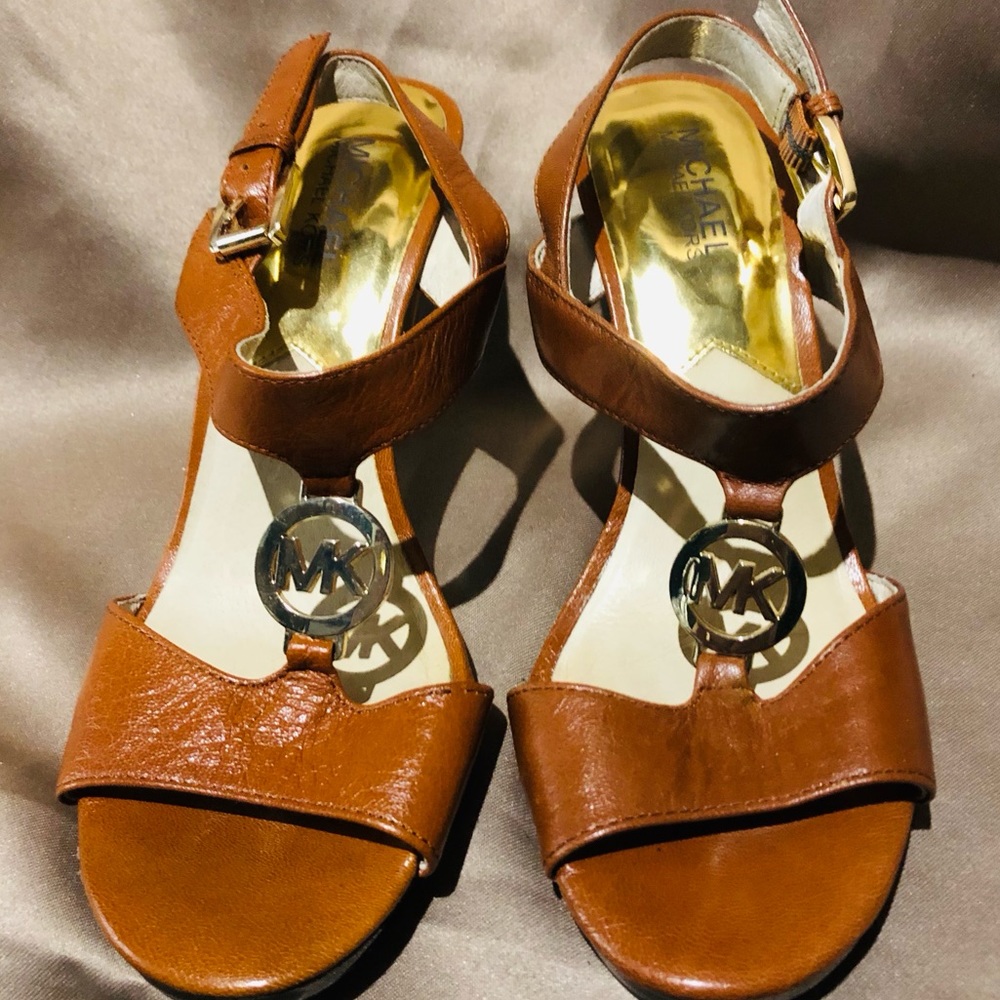 Michael Kors Holly T-strap Tortoise Shell Heel Sandals